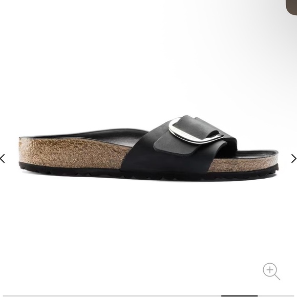 Birkenstock Madrid Big Buckle 39 (8) Black with silver buckle-NWT NO BOX - Picture 5 of 11